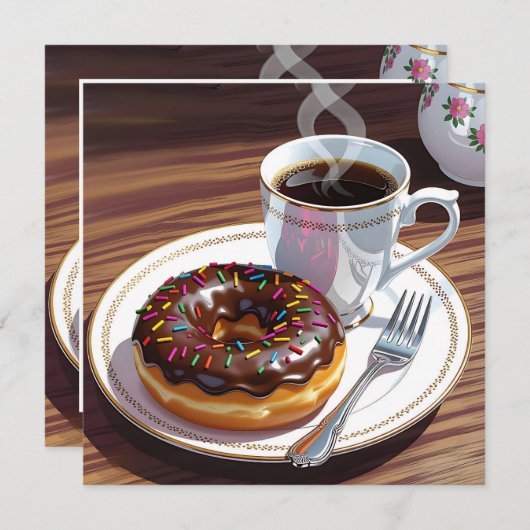 Schokolade, Mattierter Donut und Kaffee (Vorne/Hinten)