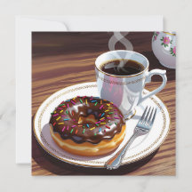 Schokolade, Mattierter Donut und Kaffee