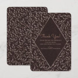 Schokolade Mauve Pink Blätter Botanical Vielen Dan Einladung