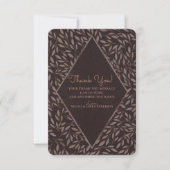 Schokolade Mauve Pink Blätter Botanical Vielen Dan Einladung (Vorderseite)