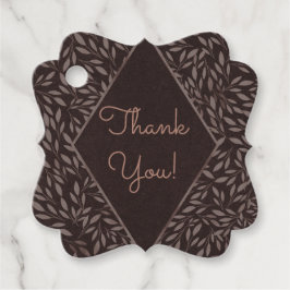 Schokolade Mauve Pink Blätter Botanische Hochzeit Geschenkanhänger