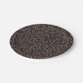 Schokolade Mauve Pink Blätter Botanische Hochzeit Pappteller (Schrägansicht)