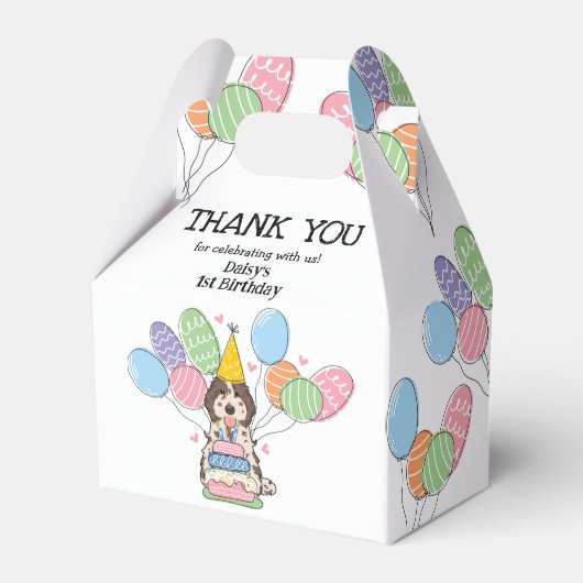 Schokolade Merle Cockapoo Cavapoo Geburtstag Geschenkschachtel (Vorderseite)