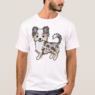 Schokolade Merle Long Coat Chihuahua Cartoon Dog T-Shirt