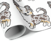 Schokolade Merle Long Coat Chihuahua Dog Muster Geschenkpapier (Rolleneckpunkt)