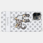 Schokolade, Merle Long Coat Chihuahua Dog & Name Case-Mate iPhone Hülle (Rückseite (Horizontal))