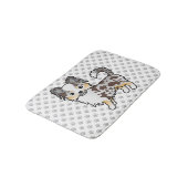 Schokolade, Merle Long Coat Chihuahua Dog & Paws Badematte (Schrägansicht)