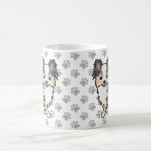 Schokolade, Merle Long Coat Chihuahua Dog & Paws Kaffeetasse (Mittel)