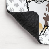 Schokolade, Merle Long Coat Chihuahua Dog & Paws Mousepad (Ecke)