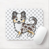 Schokolade, Merle Long Coat Chihuahua Dog & Paws Mousepad (Mit Mouse)