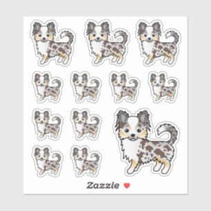 Schokolade Merle Long Coat Chihuahua Niedliche Hun Aufkleber