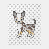 Schokolade Merle Smooth Coat Chihuahua Dog & Paws Fleecedecke (Vorderseite)