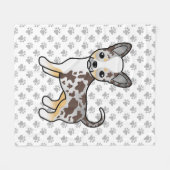 Schokolade Merle Smooth Coat Chihuahua Dog & Paws Fleecedecke (Vorderseite (Horizontal))