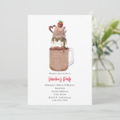 Schokolade Milkshake Valentins Party laden Einladung (Stehend Vorderseite)