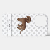 Schokolade Mini Goldendoodle Cartoon Dog & Name Case-Mate iPhone Hülle (Rückseite (Horizontal))