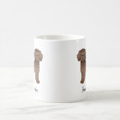 Schokolade Mini Goldendoodle Cartoon Dog & Name Kaffeetasse (Mittel)