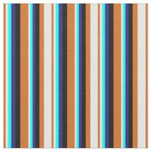 Schokolade, Minzcreme, Cyan, Midnight Blue & Black Stoff