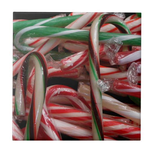 Schokolade Minze Candy Canes Holiday Festival Fliese (Vorderseite)
