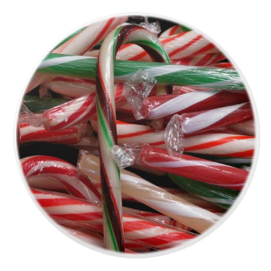Schokolade Minze Candy Canes Holiday Festival Keramikknauf (Vorderseite)