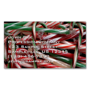Schokolade Minze Candy Canes Holiday Festival Magnetische Visitenkarte