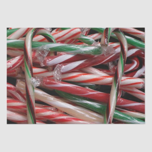 Schokolade Minze Candy Canes Holiday Festival Seidenpapier (Vorderseite)