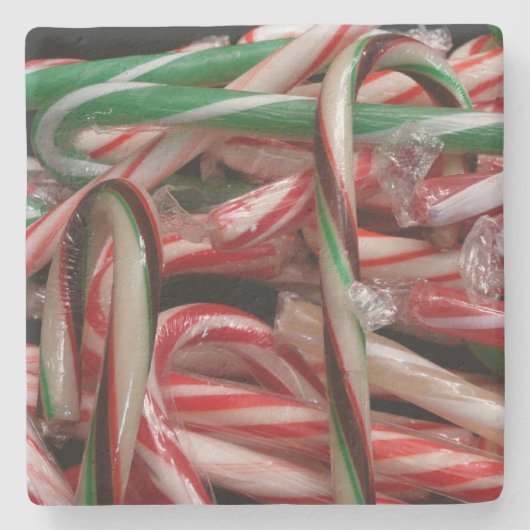 Schokolade Minze Candy Canes Holiday Festival Steinuntersetzer (Vorderseite)