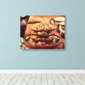 Schokolade mit Bananen und Karamelll Leinwanddruck (Insitu (Holzboden))