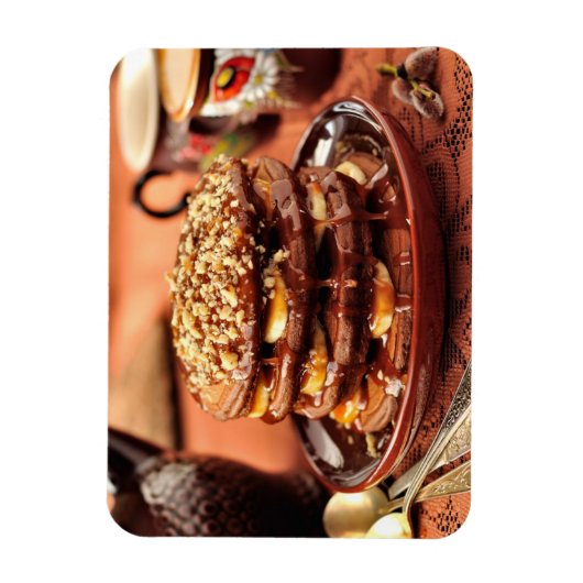 Schokolade mit Bananen und Karamelll Magnet (Vertikal)