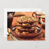 Schokolade mit Bananen und Karamelll Postkarte (Vorne/Hinten)