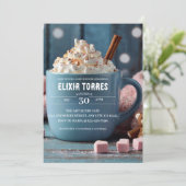 Schokolade mit geschlüpfter Creme Gemütliche Babyd Einladung (Stehend Vorderseite)