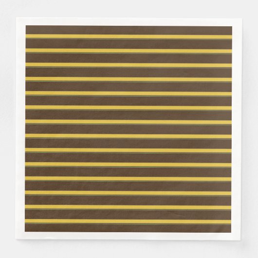 Schokolade mit Gold und grünem Pinstripe Serviette (Vorderseite)