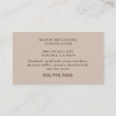 Schokolade mit Kunsthandwerk Visitenkarte (Rückseite)