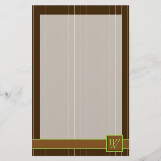 Schokolade mit Limonem Pinstripes-Geschirr Briefpapier (Vorderseite)