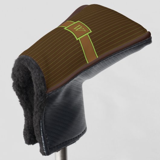 Schokolade mit Limonem Pinstripes Putter Cover Golf Headcover (3/4 Vorderseite)
