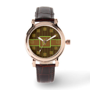 Schokolade mit Limonen Pinstreifen Armbanduhr
