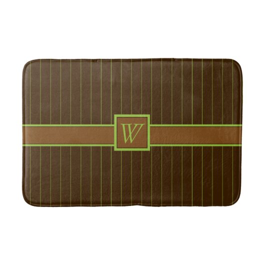 Schokolade mit Limonen Pinstripes Bath Mat Badematte (Vorderseite)
