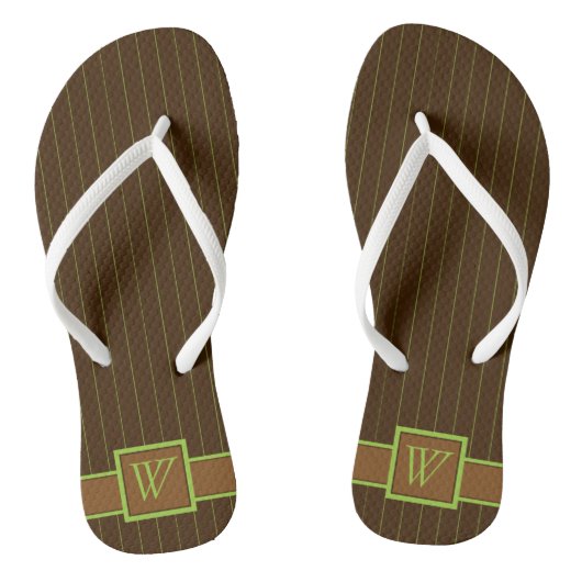 Schokolade mit Limonen Pinstripes Flip Flops Badesandalen (Fußbett)