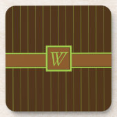 Schokolade mit Limonen Pinstripes Square Untersetz Untersetzer (Vorderseite)