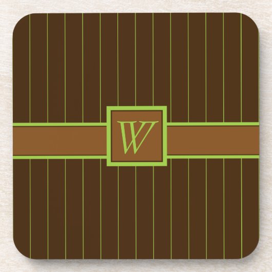 Schokolade mit Limonen Pinstripes Square Untersetz Untersetzer (Vorderseite)