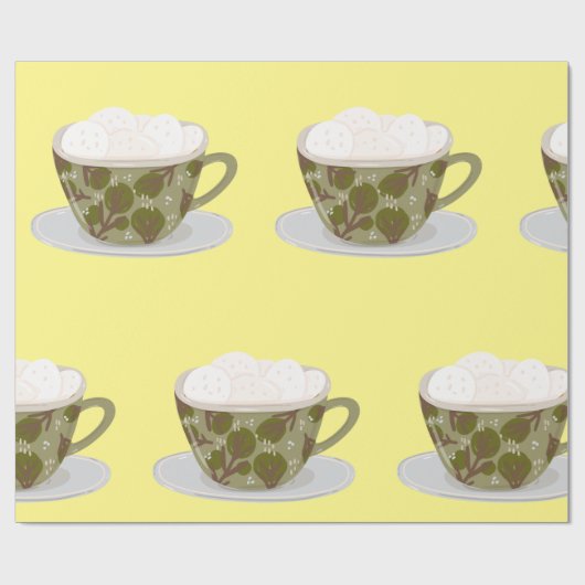 Schokolade mit Marshmallows Geschenkpapier (Flach)