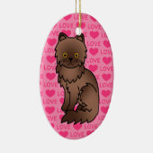 Schokolade mit orangefarbenen Augen Persische Katz Keramikornament (Rechts)