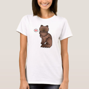 Schokolade mit orangen Augen Perserkatze Liebe T-Shirt