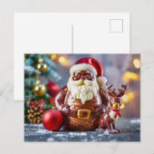 Schokolade mit Rentier Feiertagspostkarte (Vorne/Hinten)