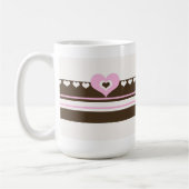 Schokolade mit rosa Herzen Kaffeetasse (Links)