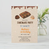 Schokolade mit Süßigkeiten und Dusche Einladung (Stehend Vorderseite)