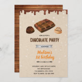 Schokolade mit Süßigkeiten und Dusche Einladung (Vorne/Hinten)