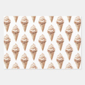 Schokolade Mocha Ice Creme Cones Geburtstag Geschenkpapier Set (Vorderseite)