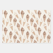 Schokolade Mocha Ice Creme Cones Geburtstag Geschenkpapier Set (Vorderseite)