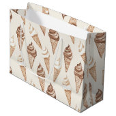 Schokolade Mocha Ice Creme Cones Geburtstag Große Geschenktüte (Vorderseite Schrägansicht)