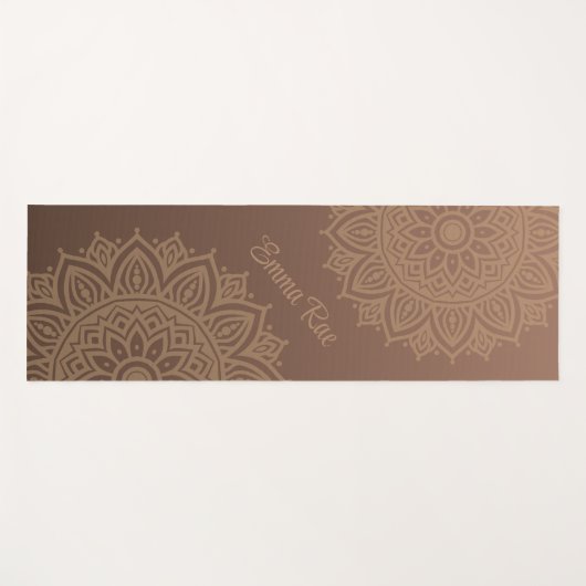 Schokolade Mocha Mandala Gradient Yogamatte (Vorderseite (Horizontal))